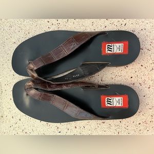 Mauri Men’s designer Italian leather sandals- alligator skin